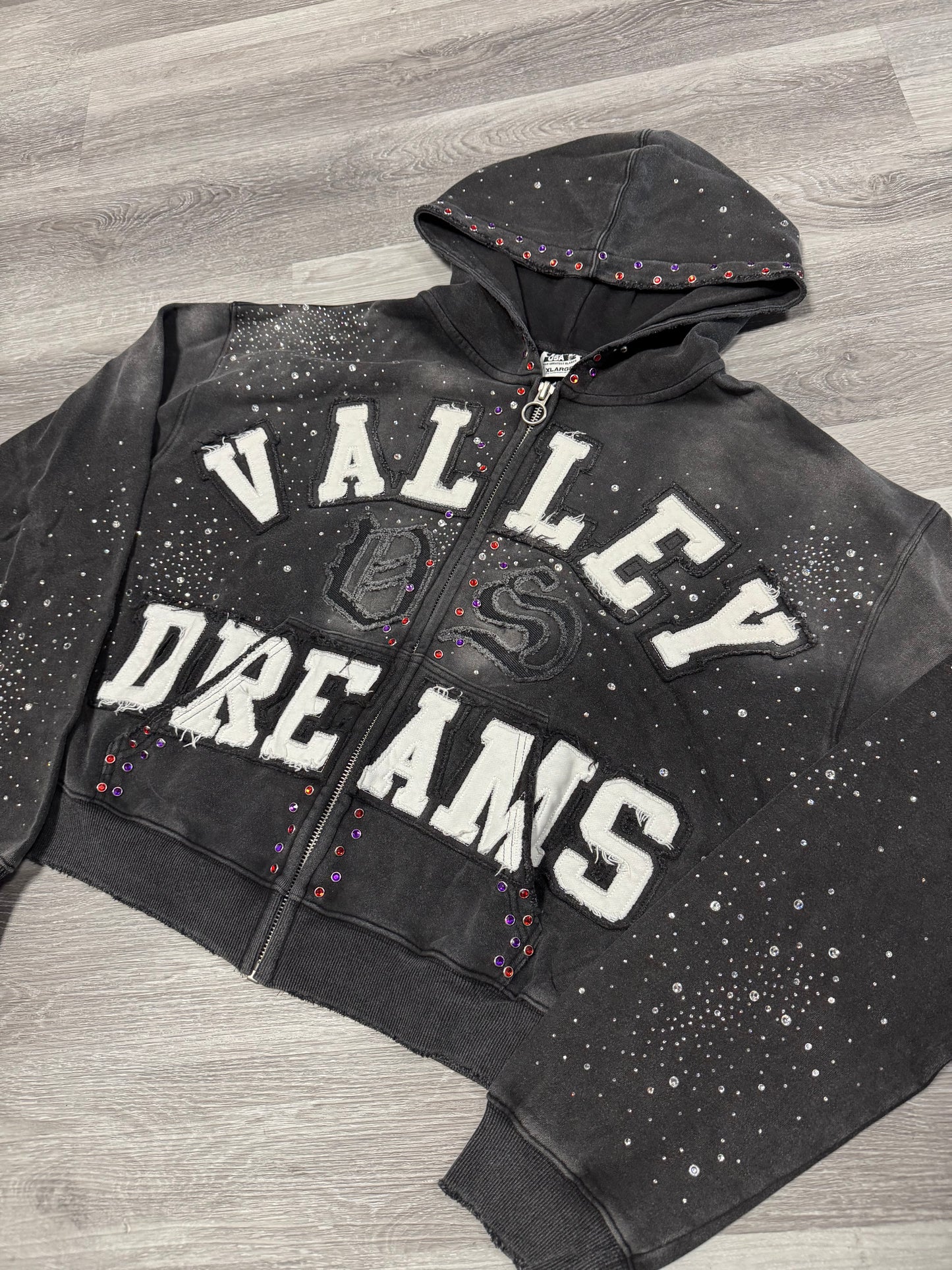 Valley Dreams Classico Rhinestone Zip Up Hoodie