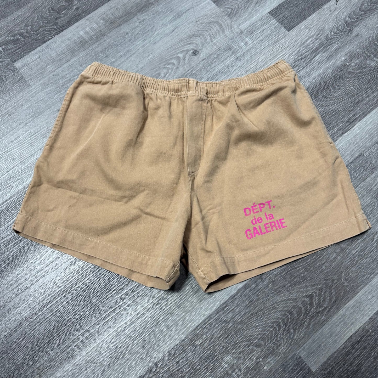 Gallery Dept French Logo Corduroy Shorts (Beige/Pink)