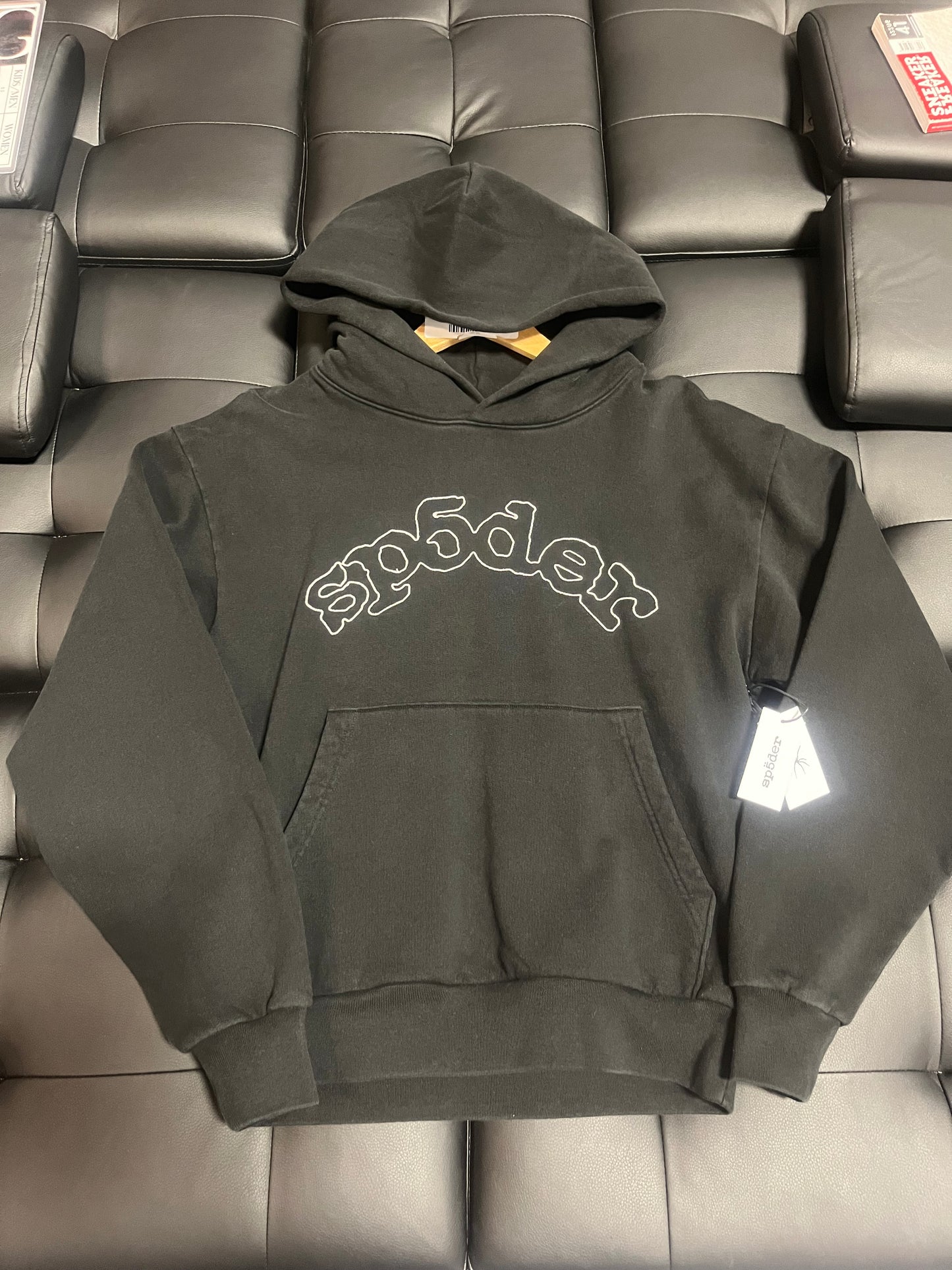 Sp5der Silver Outline Hoodie