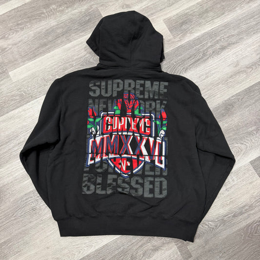 Supreme Blessed Appliqué Zip Up Hoodie (Black)