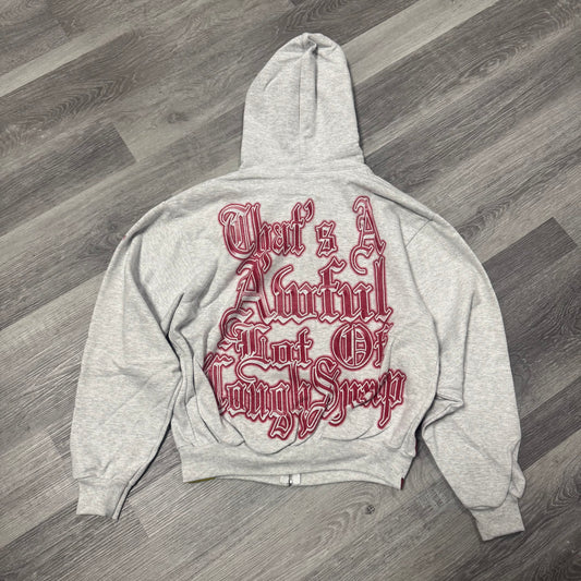 Thats a Awful Lot of Cough Syrup Cupid Tattoo Zip Up Hoodie (Red)
