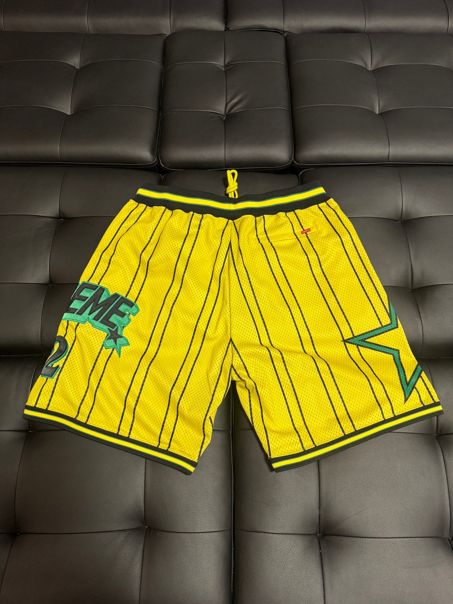 Supreme Pinstripe Star Shorts (Yellow)