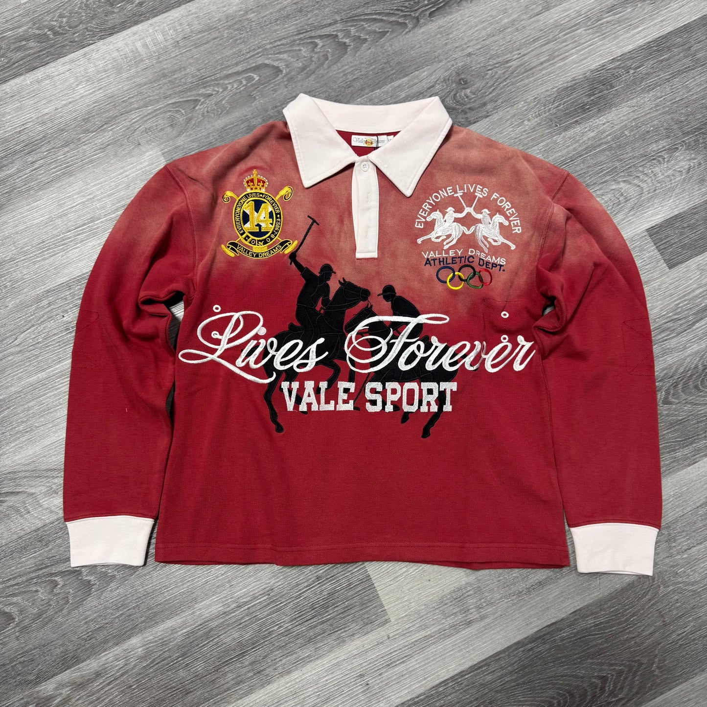 Valley Rockefeller Rugby Longsleeve Tee (Red)