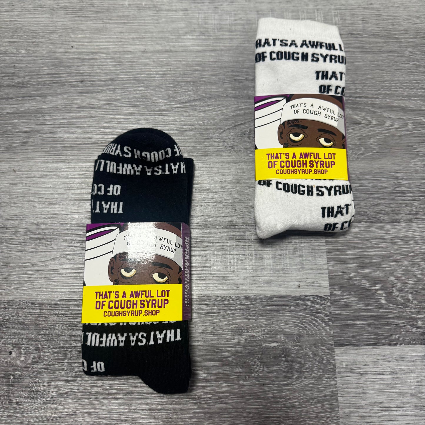 Thats a Awful Lot of Cough Syrup Socks