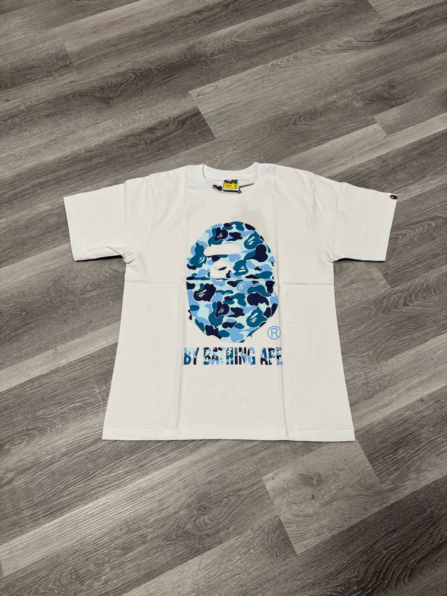 Bape Big Head Blue Camo Tee (White)