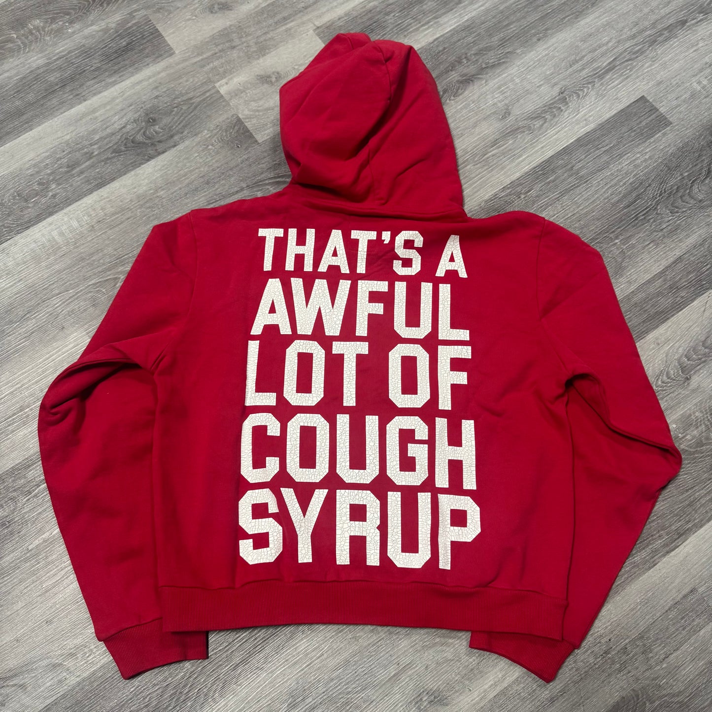 Thats a Awful Lot of Cough Syrup Reaper Full Zip Up Hoodie (Red)
