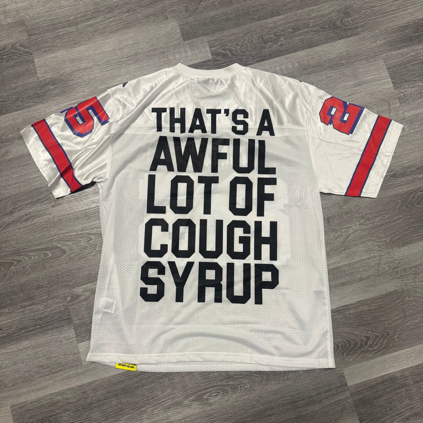 Thats a Awful Lot of Cough Syrup x Trapstar Football Jersey