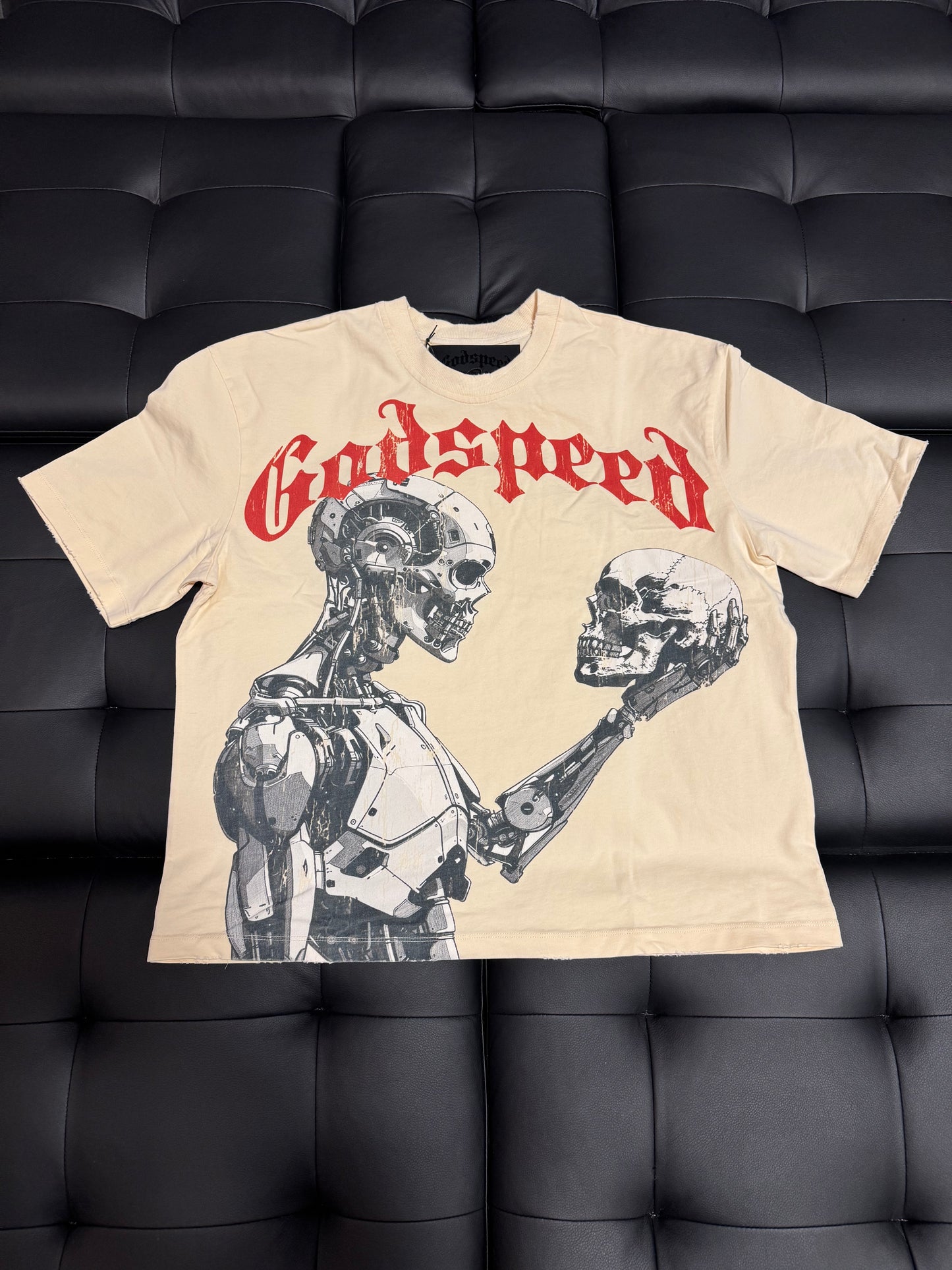 Godspeed Mankind vs AI Tee (Cream/Red)