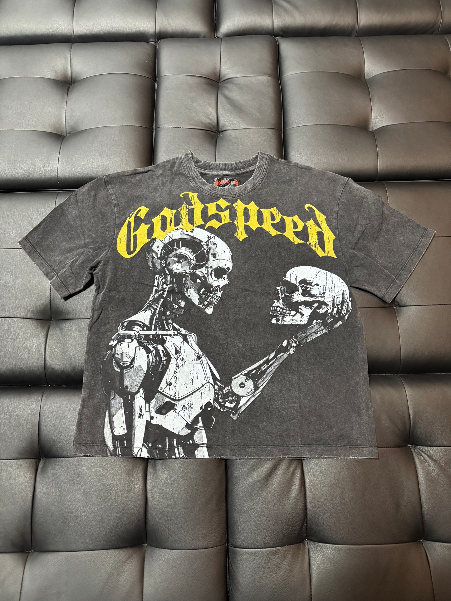 Godspeed Mankind vs AI Tee (Black/Yellow)