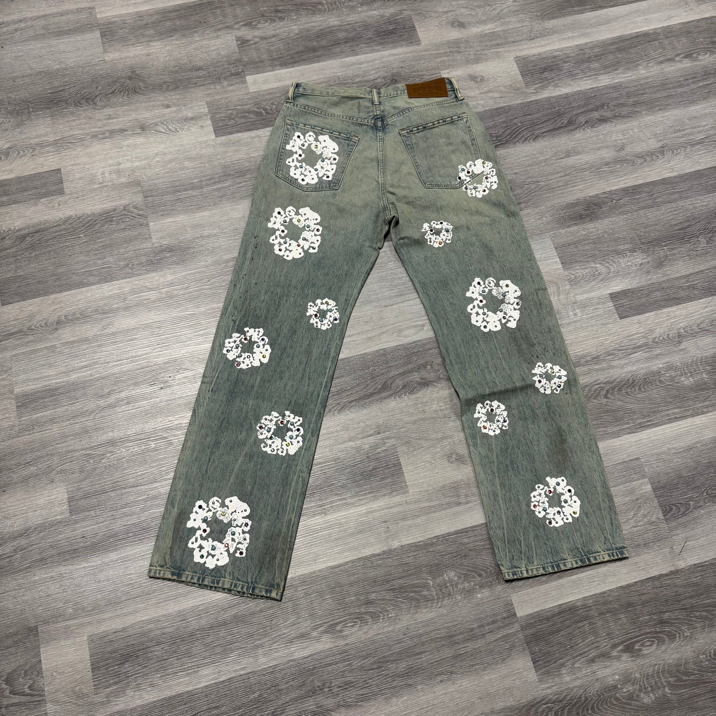 Denim Tears Rhinestone Baggy Dirty Wash Denim Jeans