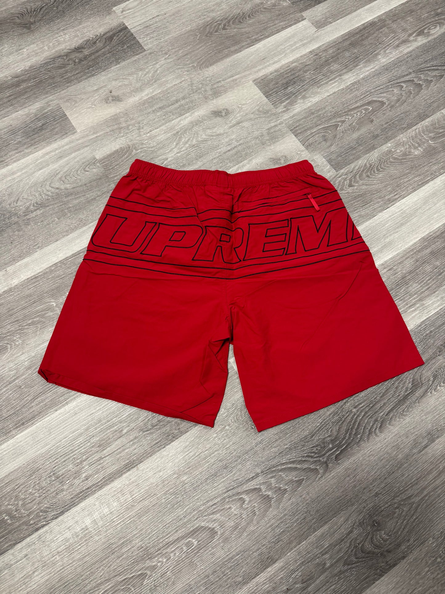 Supreme Big Logo Nylon Shorts (Red)