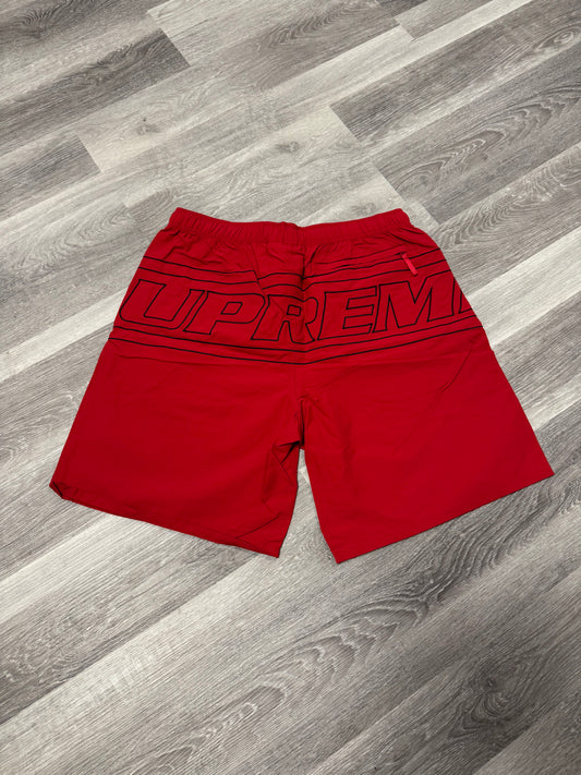Supreme Big Logo Nylon Shorts (Red)