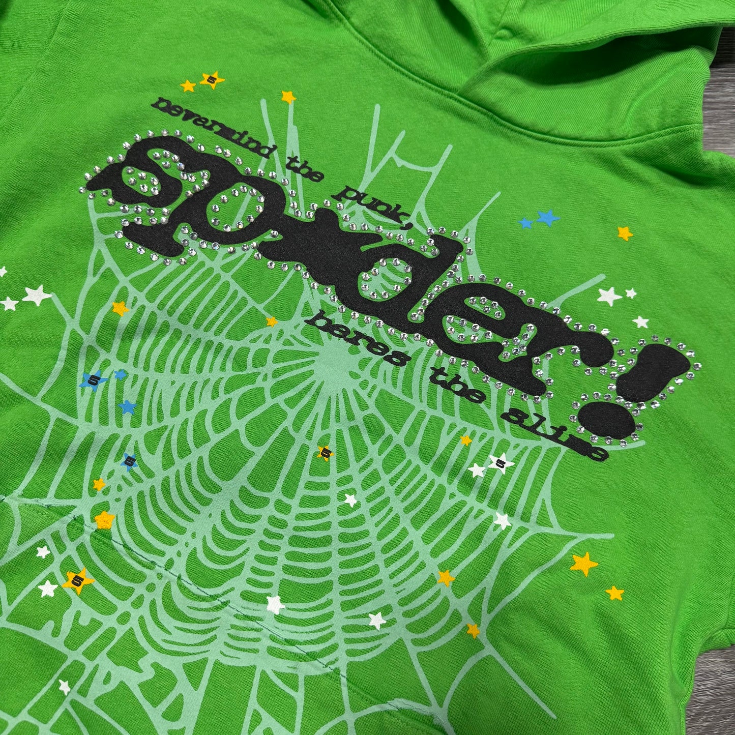 Sp5der Rhinestone Pink v2 Hoodie (Slime Green)