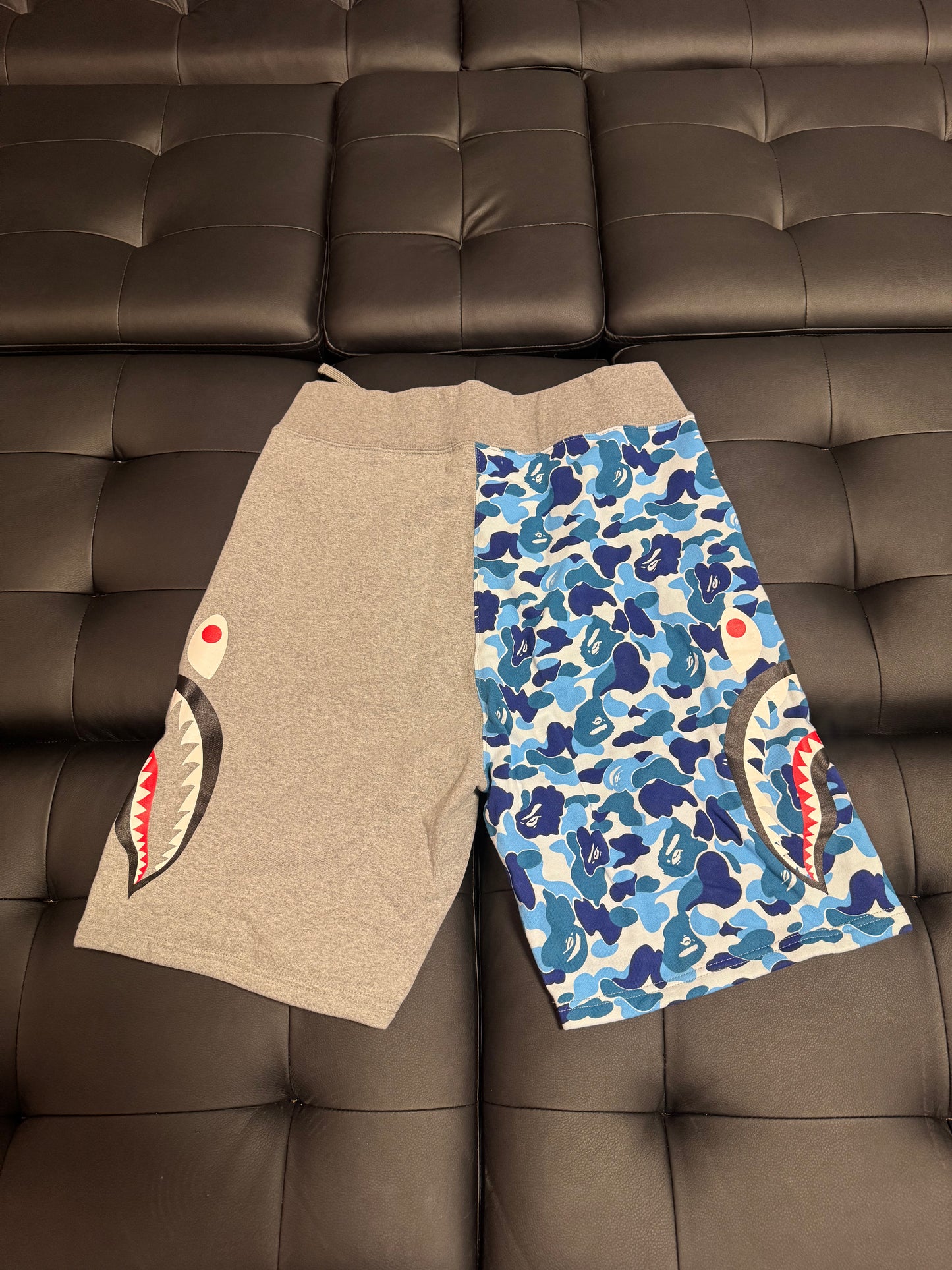 Bape Shark Face Blue Camo Shorts