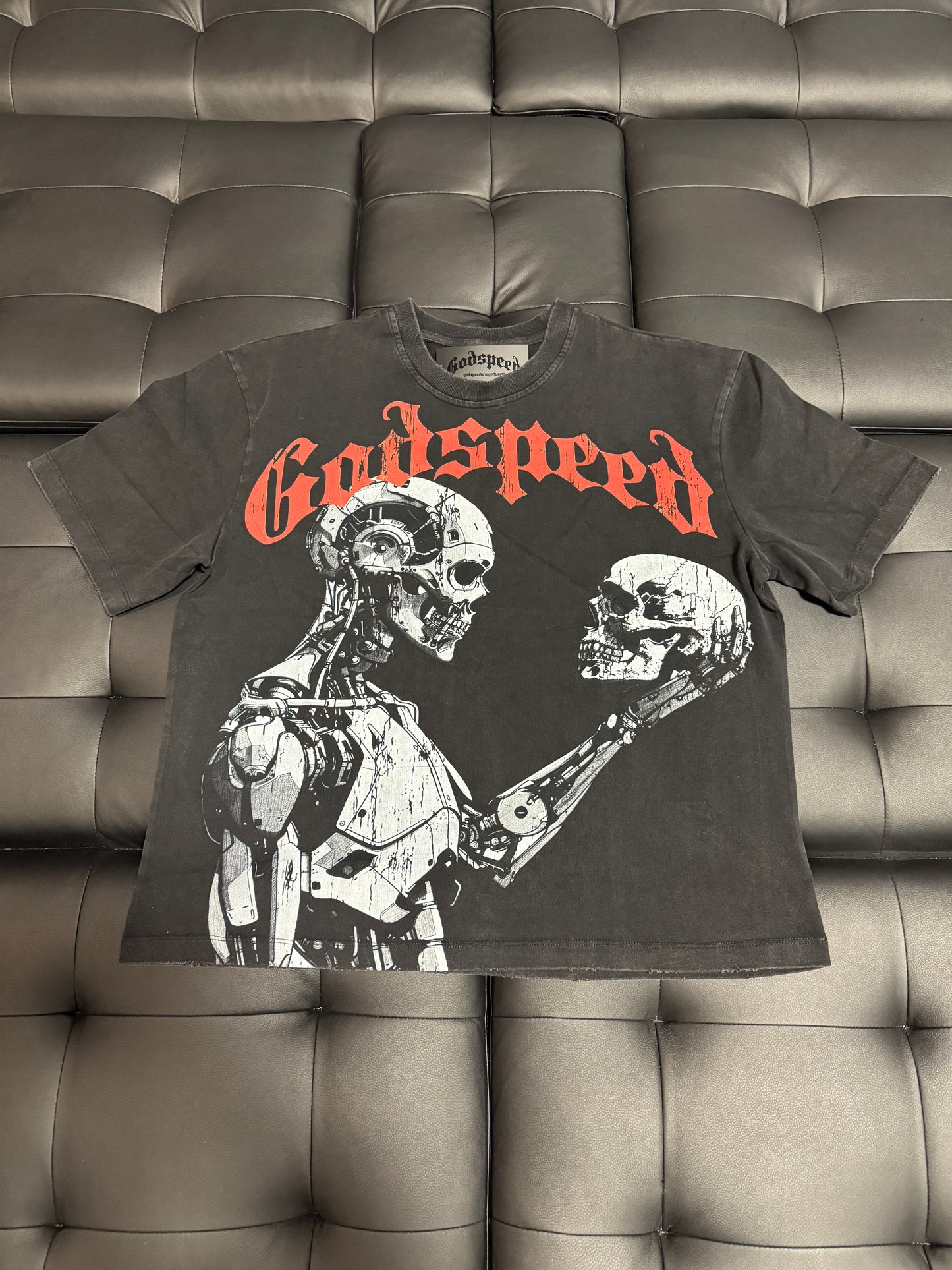 Godspeed Mankind vs AI Tee (Black/Red)