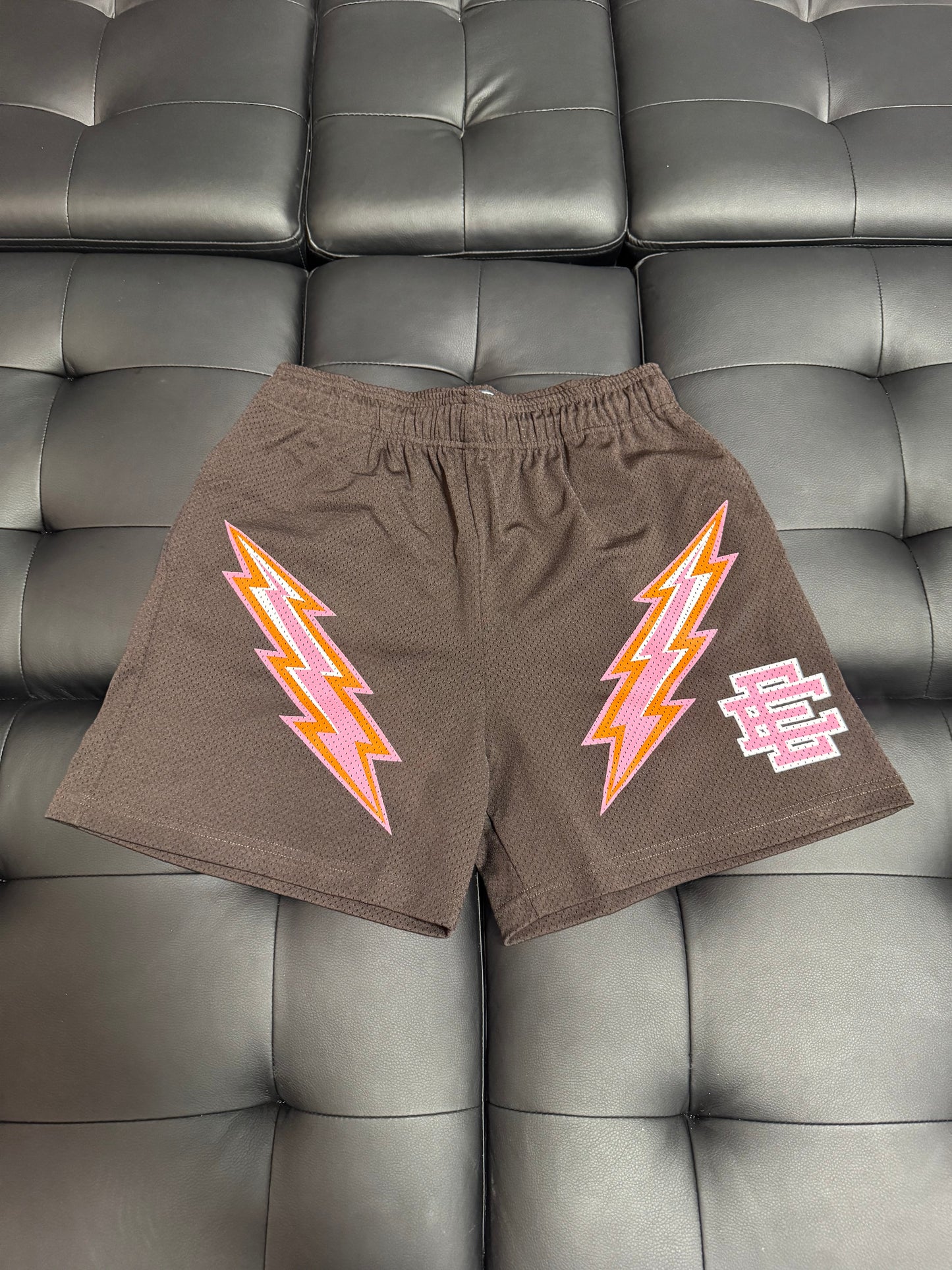 Eric Emanuel Lightning Bolt Shorts (Brown)