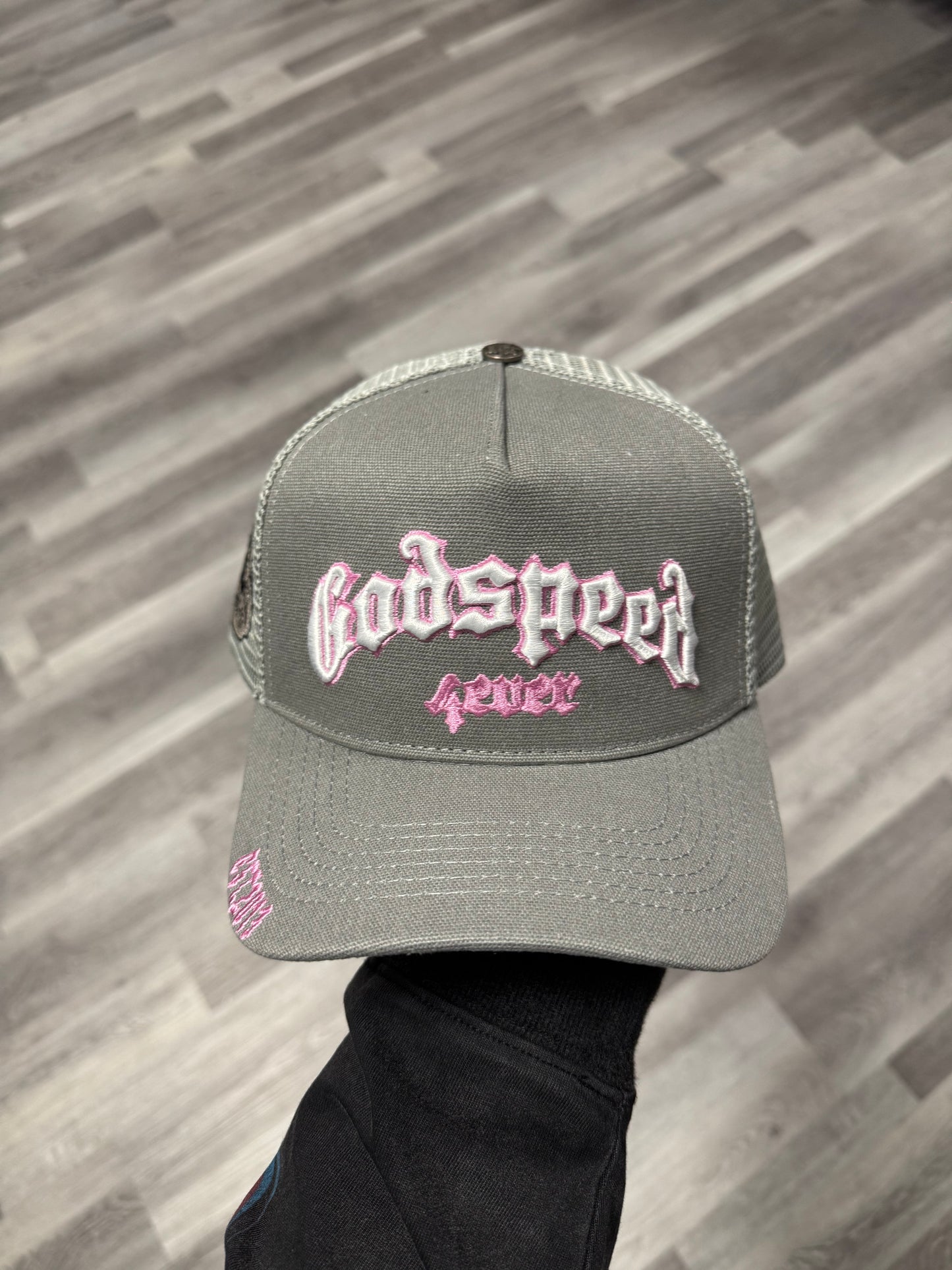Godspeed Trucker Hat (Grey/Pink)