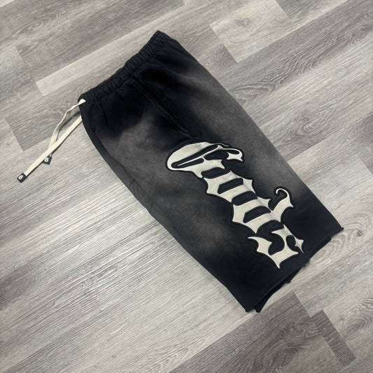 Godspeed OG Logo 3/4 Cut Sweat Shorts (Black Wash)