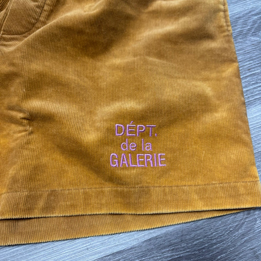 Gallery Dept French Logo Corduroy Shorts (Gold/Pink)