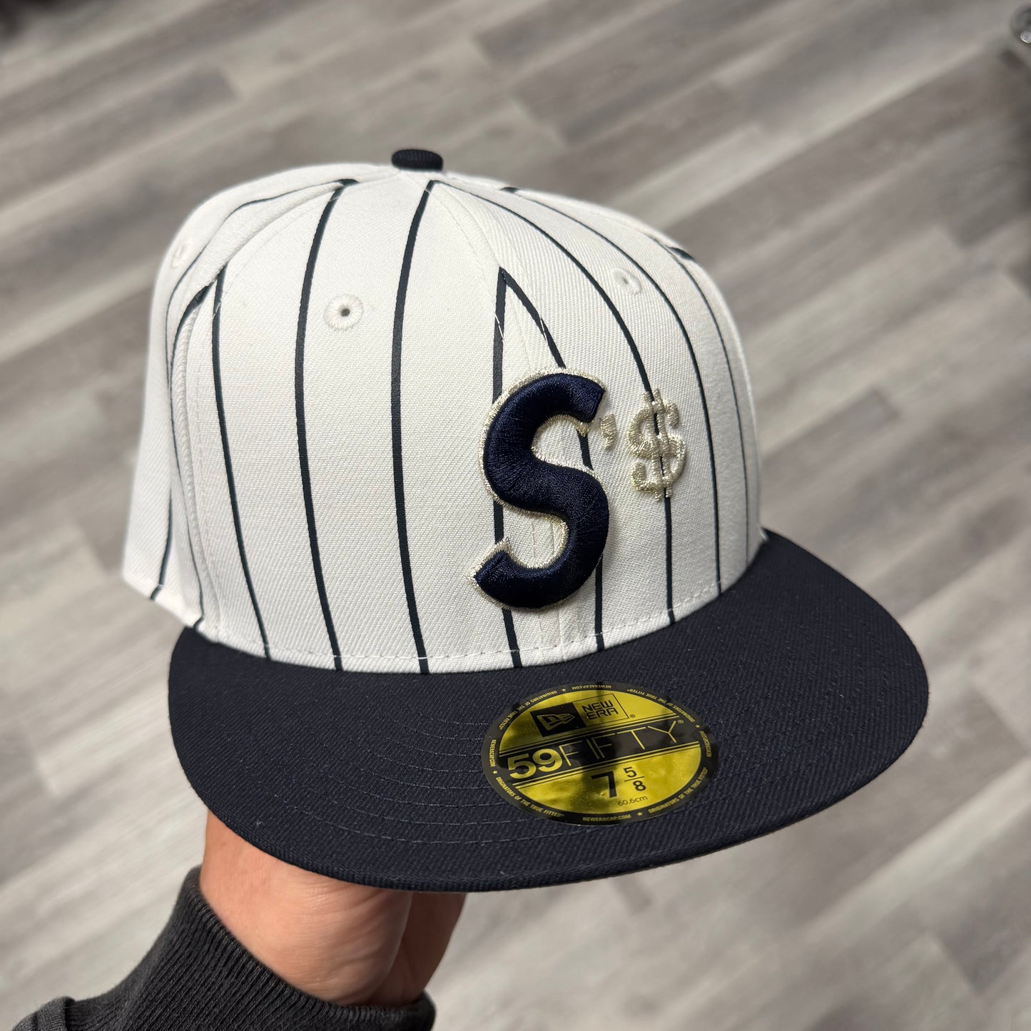 Supreme Money S Logo Fitted (Pinstripe)