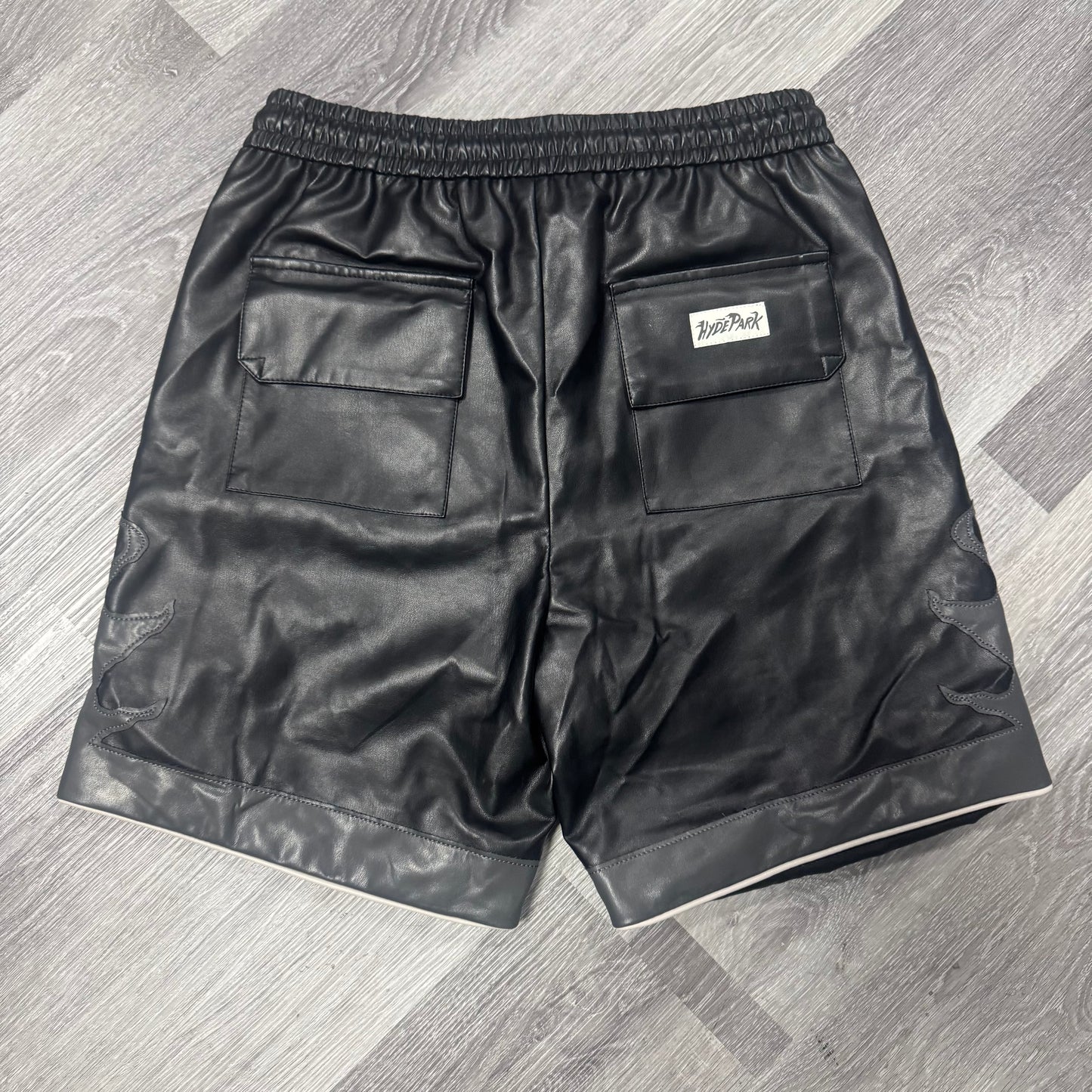 Hyde Park Black Flame Leather Shorts
