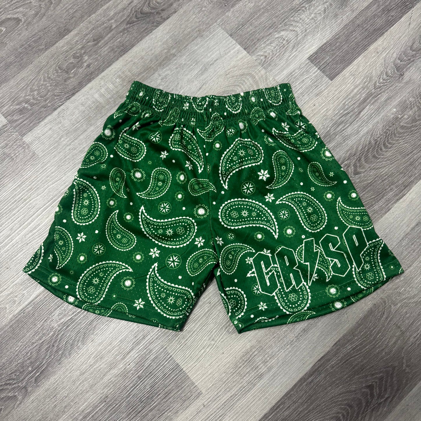 Crispy NYC Green Bandana Mesh Shorts