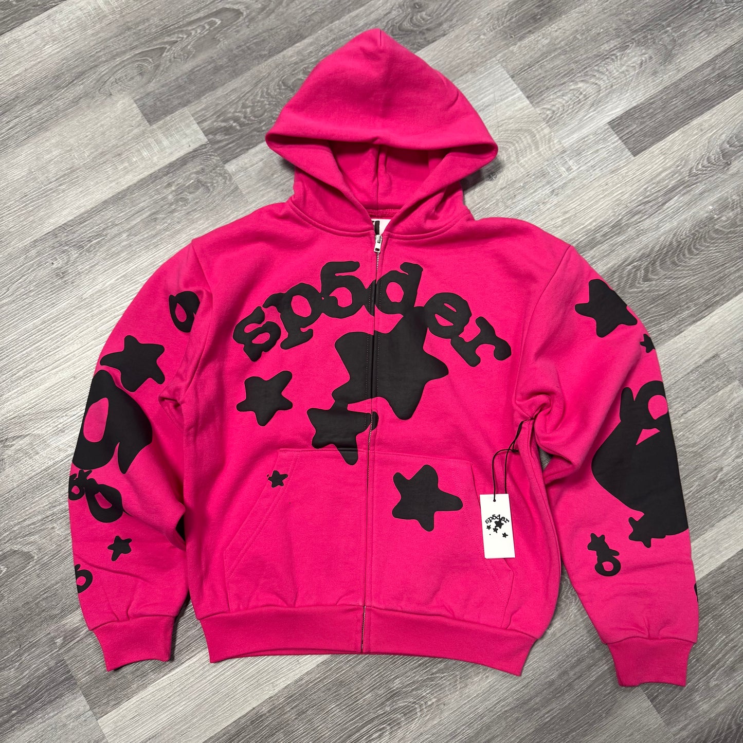 Sp5der Beluga Zip Up Hoodie (Pink)