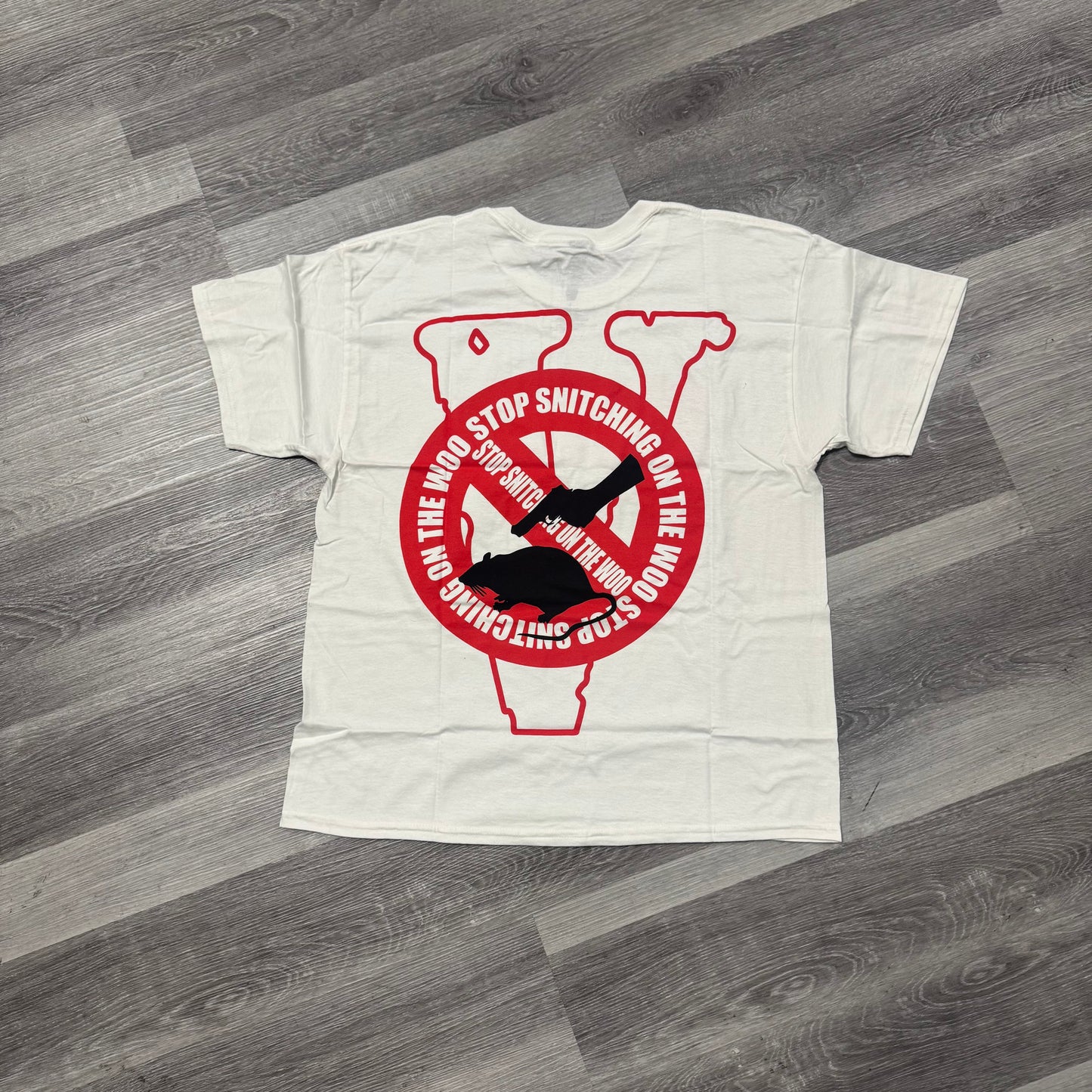 Vlone x Pop Smoke Stop Snitching Tee (Red)
