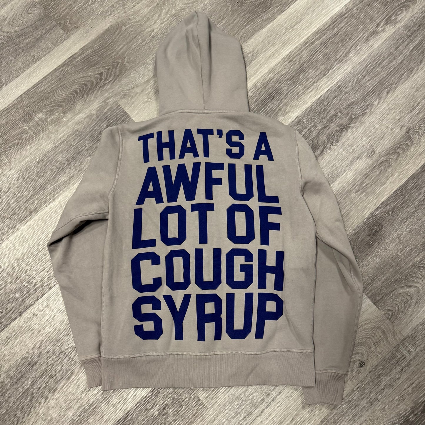 That’s A Awful Lot Of Cough Syrup Classic Full Zip Up Hoodie (Grey/Blue)