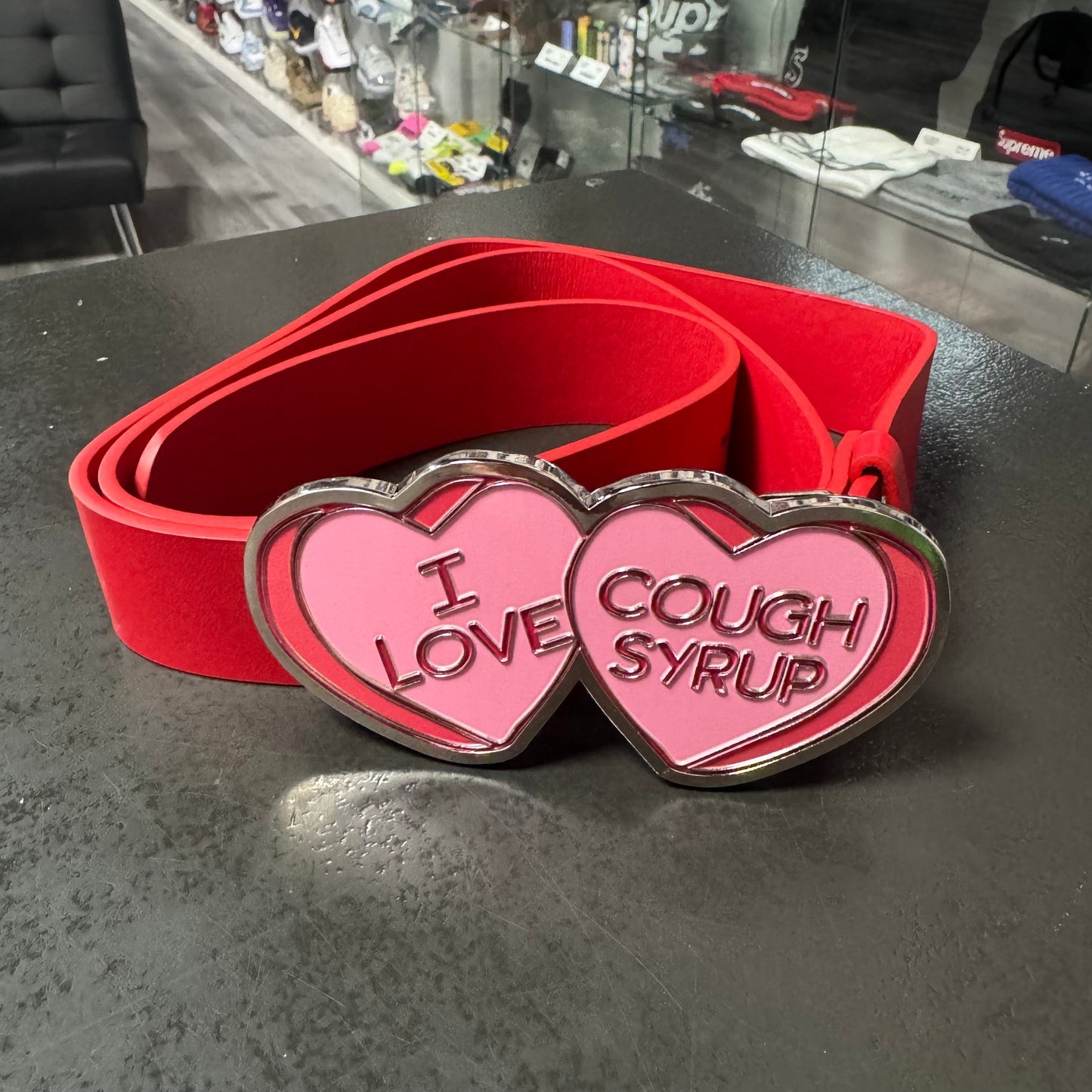 Thats a Awful Lot Of Cough Syrup “I Love Cough Syrup” Hearts Belt