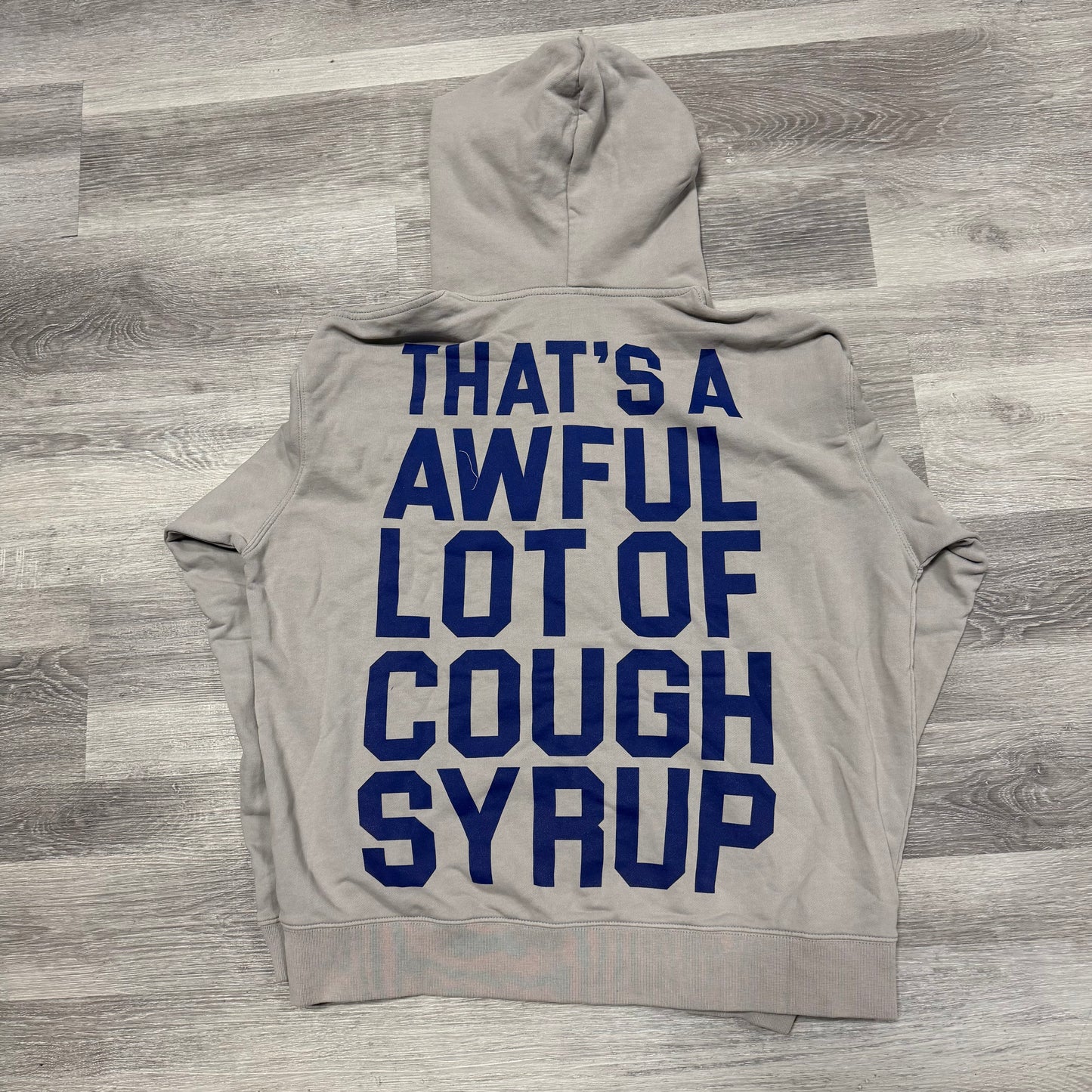 That’s A Awful Lot Of Cough Syrup Classic Zip Up Hoodie (Grey/Blue)