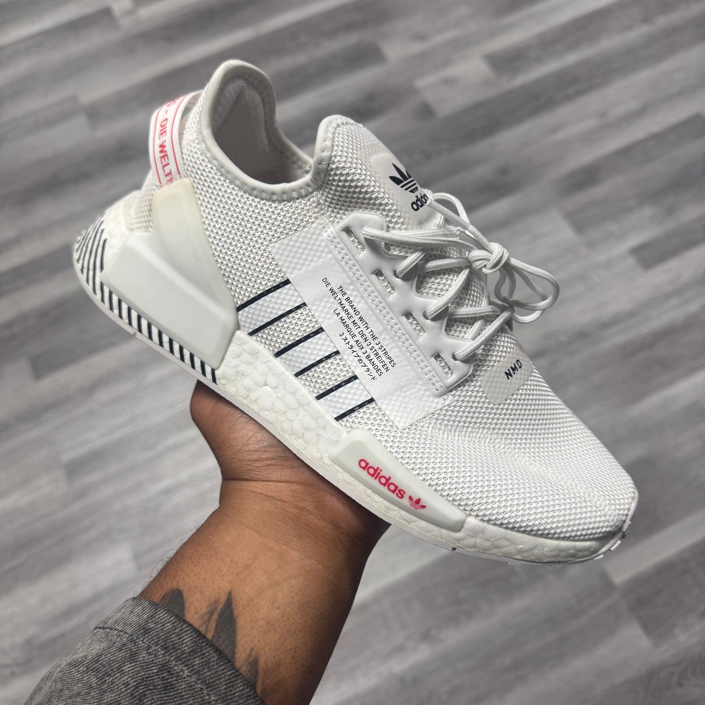 Adidas NMD R1 V2 White Black Scarlet / Brand New