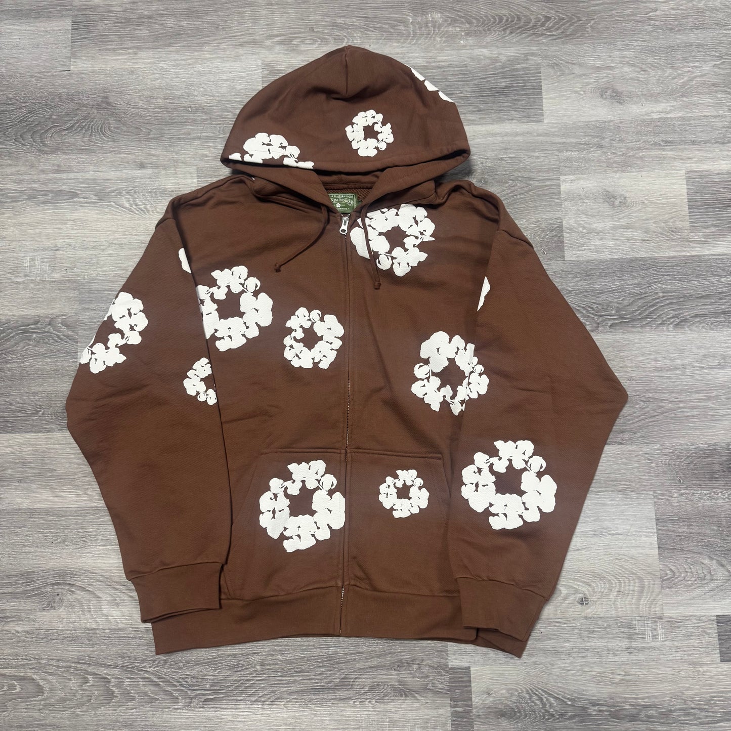 Denim Tears Cotton Wreath Zip Up Hoodie (Brown)