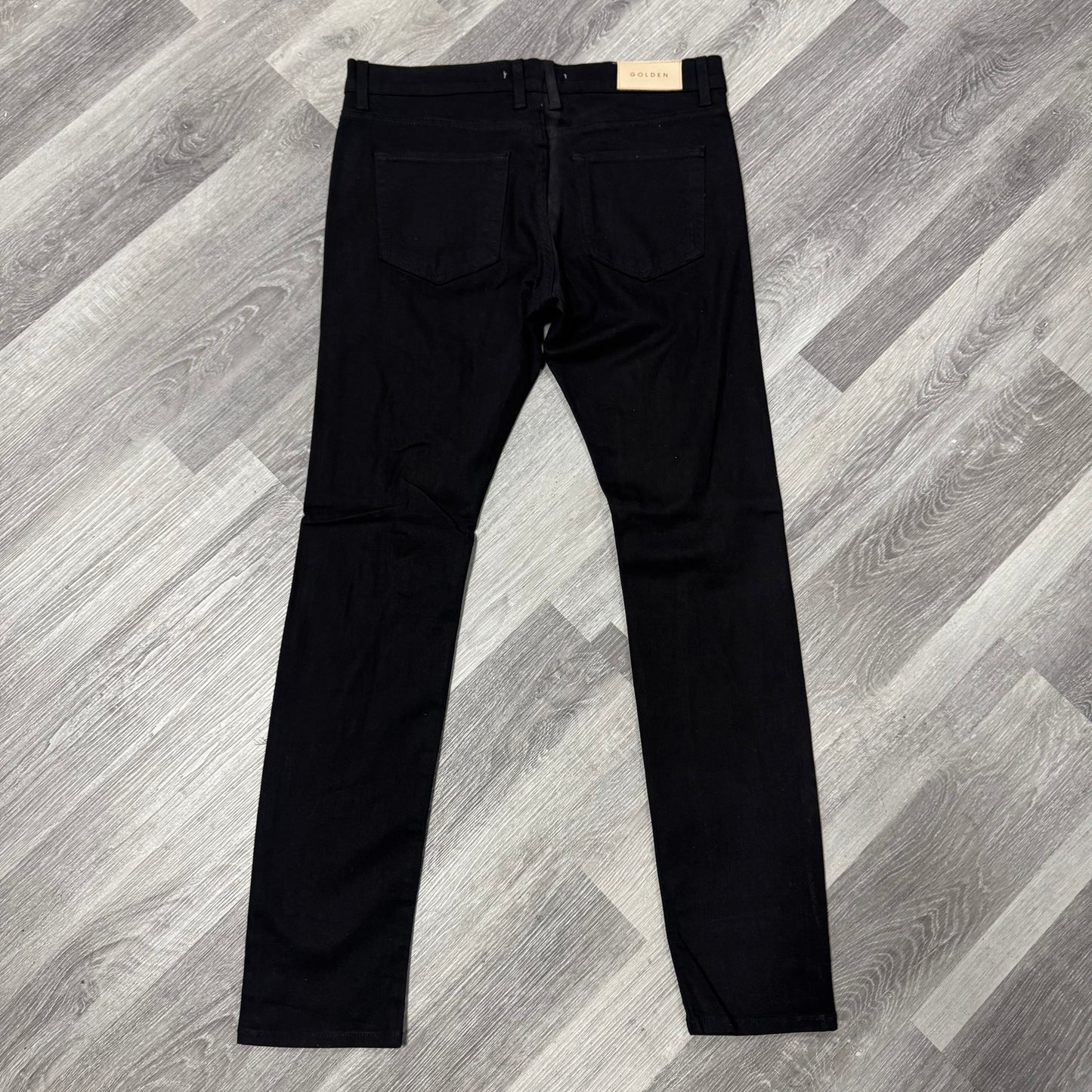 Golden Jet Black Ripped Denim Jeans