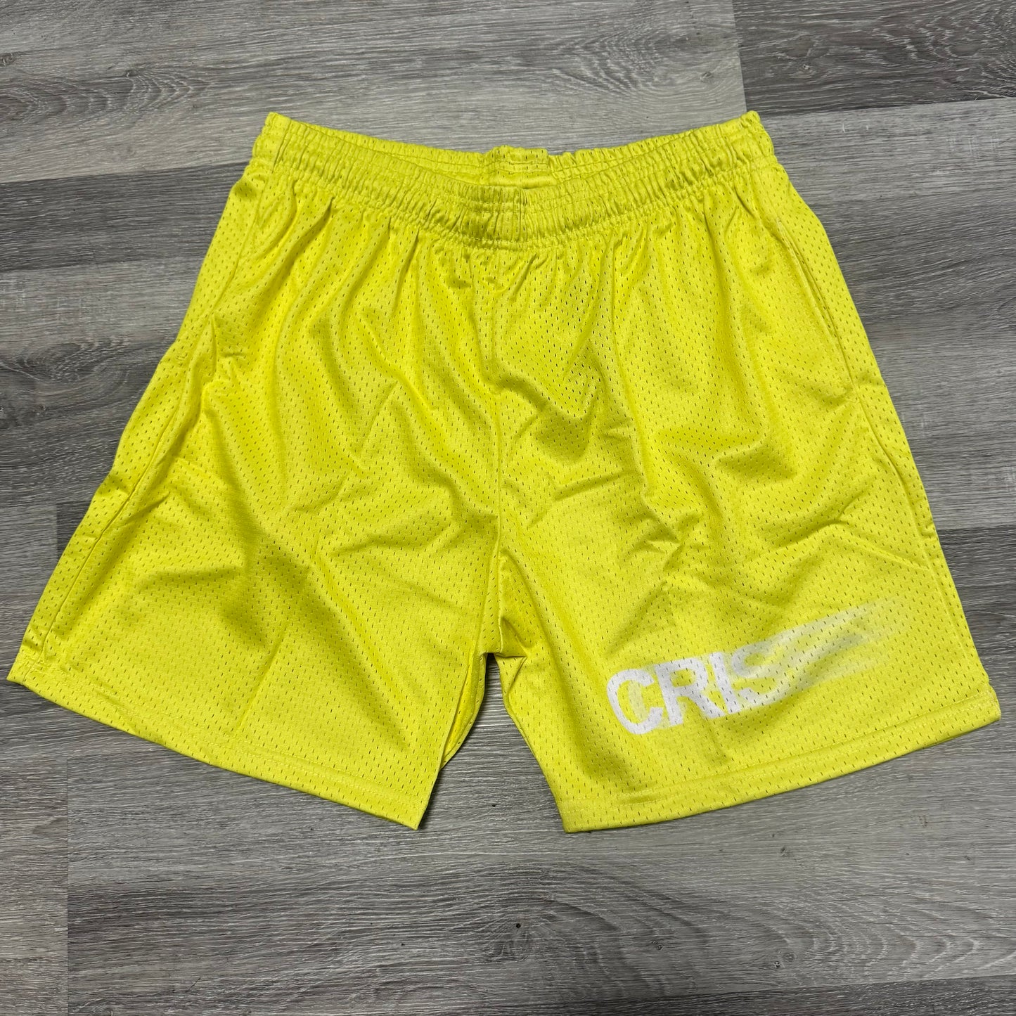 Crisp NYC Blurred Logo Mesh Shorts (Neon)
