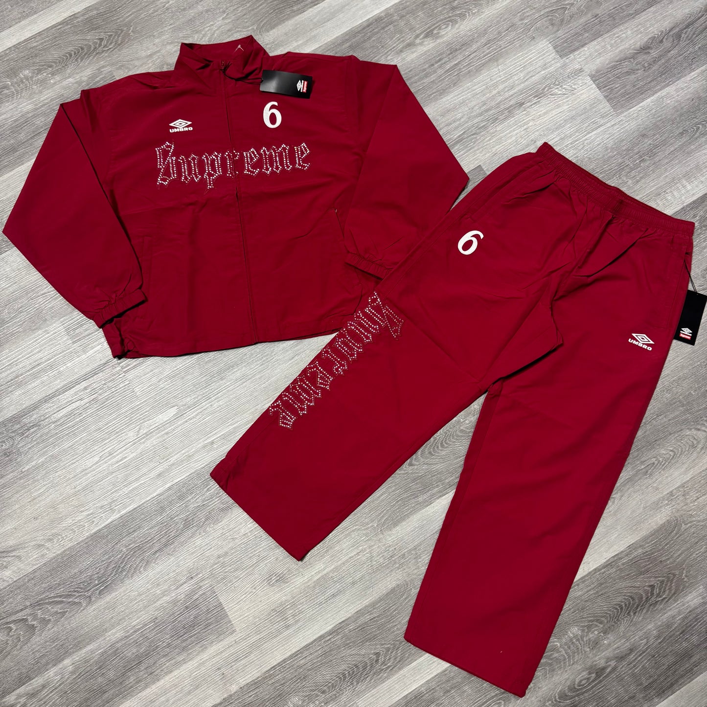 Supreme X Umbro Rhinestone Tracksuit (Maroon)