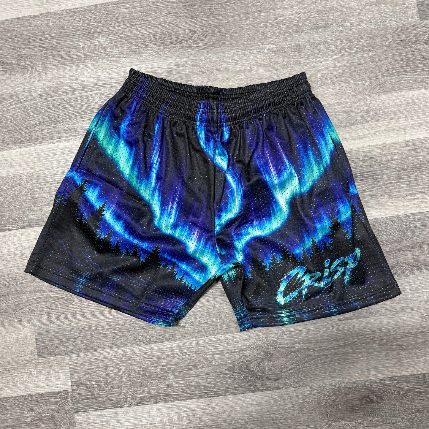Crispy NYC Northern Lights Logo Mesh Shorts