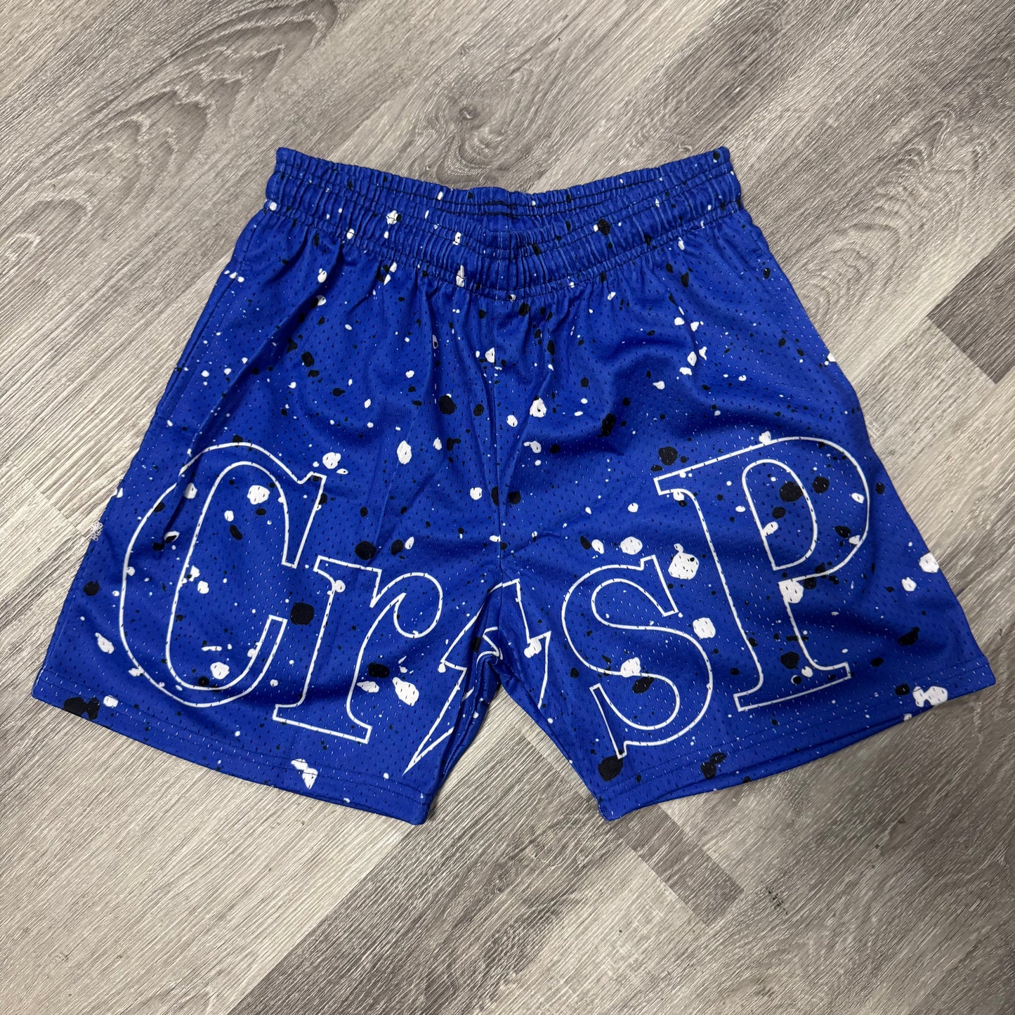 Crispy NYC Royal Blue Cement Mesh Shorts