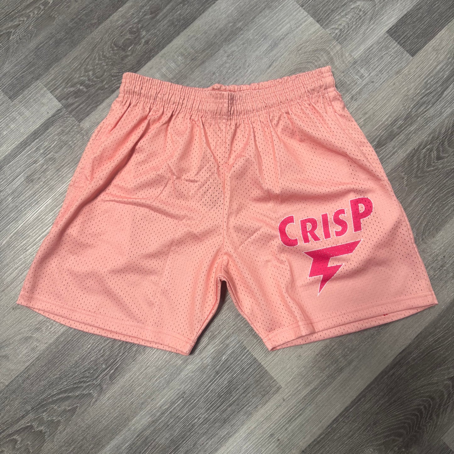 Crispy NYC Logo Mesh Shorts (Peach Pink)