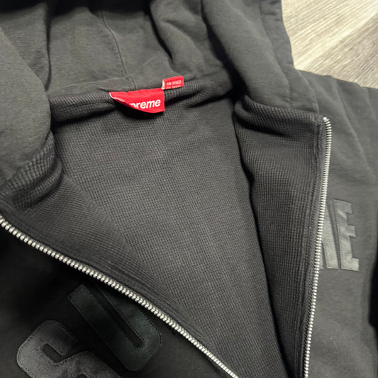 Supreme Arc Logo Thermal Zip up Hoodie (Black)