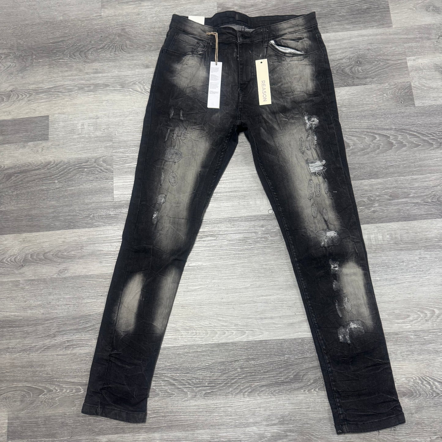 Reason Brand Distressed Black Denim Jeans
