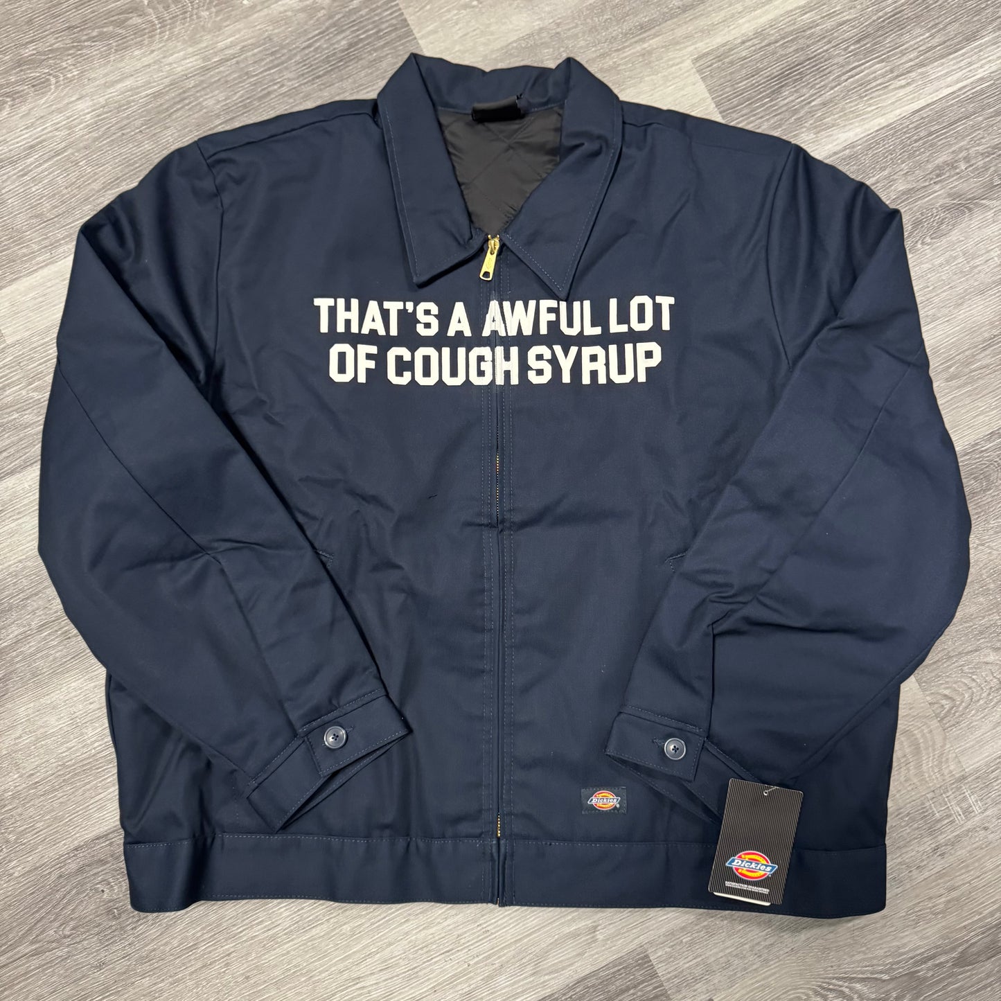 Thats a Awful Lot of Cough Syrup Classic Dickies Jacket (Navy)