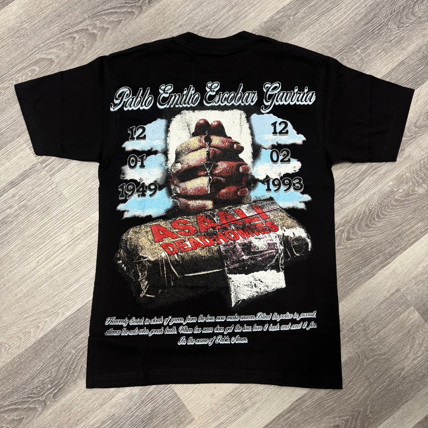 Asaali Deadhomie$ In Loving Memory Pablo Escobar Tee (Black)