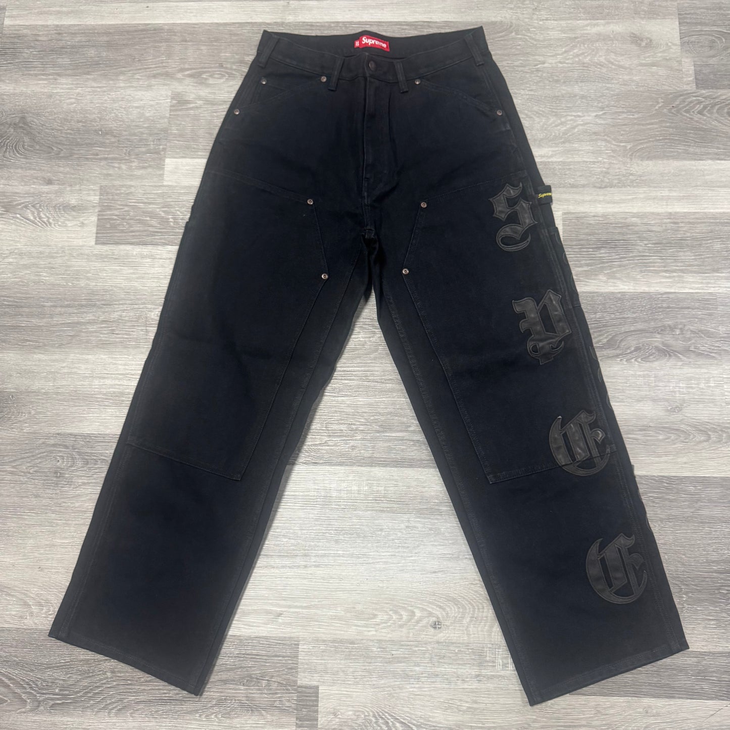 Supreme Leather Appliqué Double Knee Painter Pant
