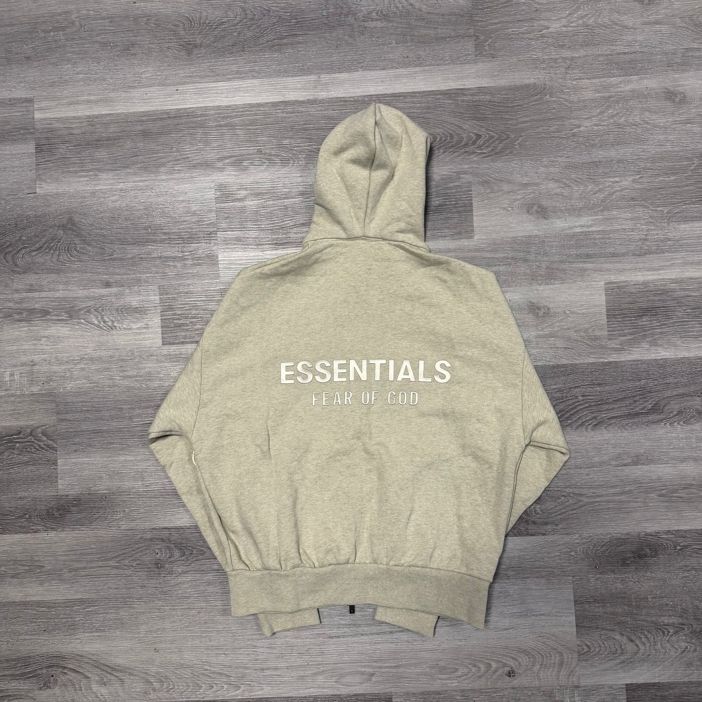 Essentials Fear Of God Zip Up Hoodie (Heather Stone)