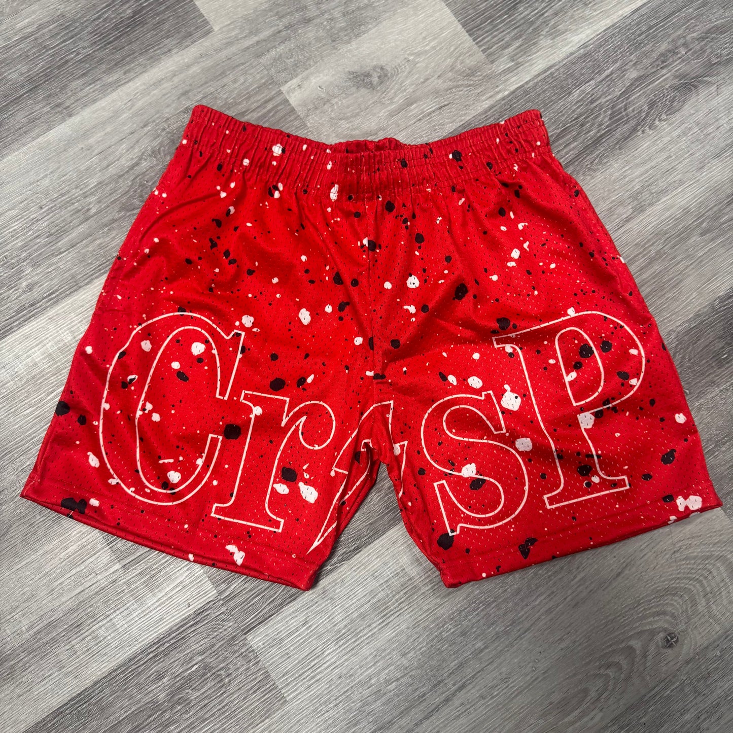 Crispy NYC Red Cement Mesh Shorts