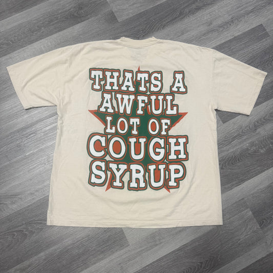 Thats A Awful Lot Of Cough Syrup Hurricanes Graphic Cartoon Tee (Cream)