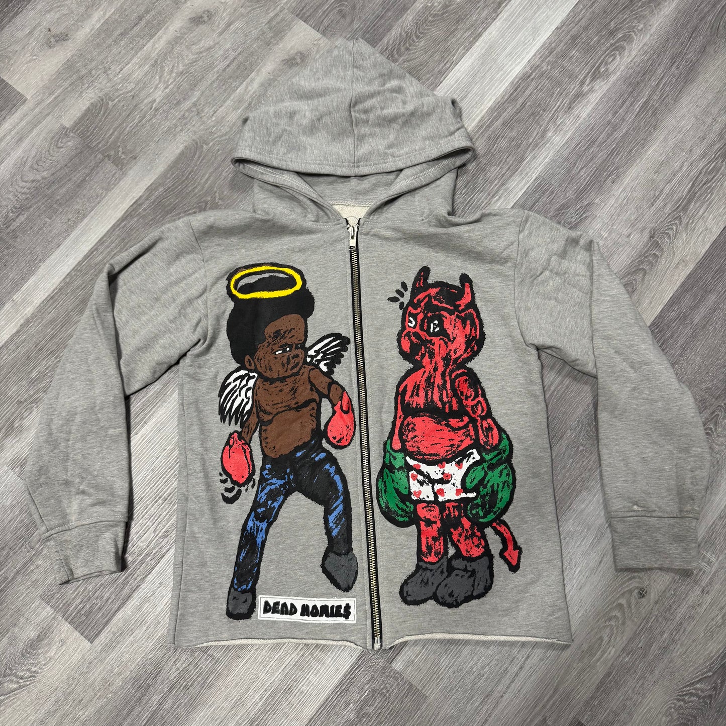 Dead Homies LA Angel Vs Demon Zip Up Hoodie