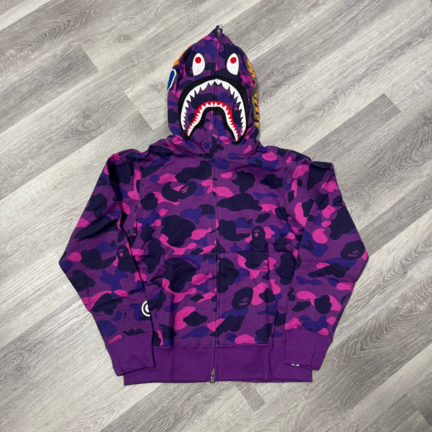 Bape Shark Face Full Zip-Up Hoodie (Purple)
