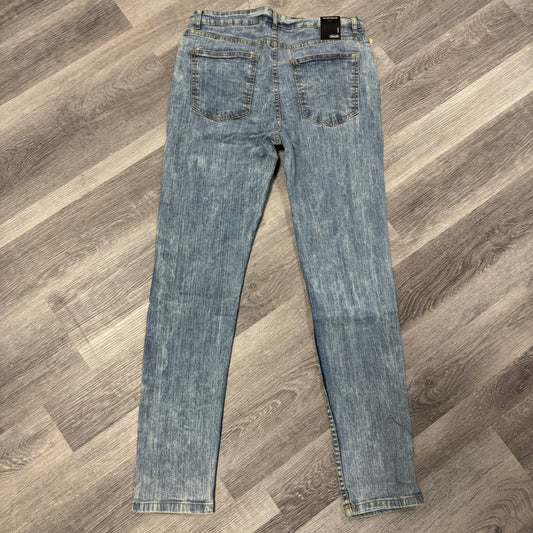 Reason Brand Light Wash Patch Distressed Denim Jeans